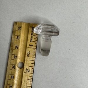 Vintage Clear Pressed Glass Perfume Bottle Stopper Top Replacement 1.25"